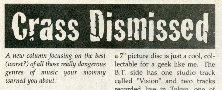 Crass Dismissed January 1997
